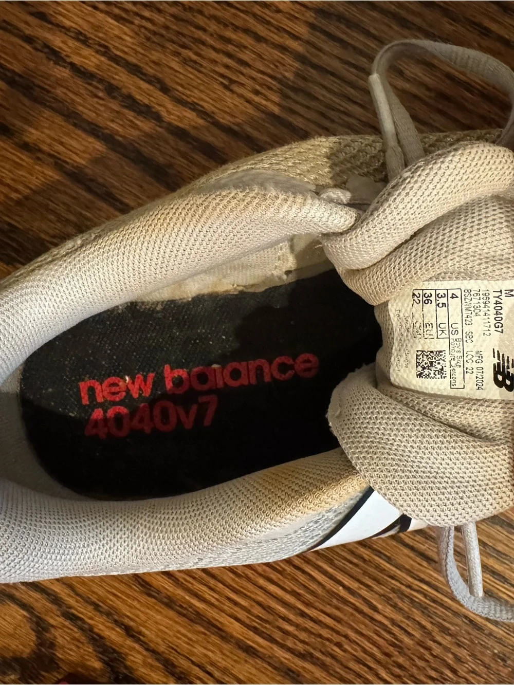 New Balance Turf Kids Light Gray Mesh Athletic Sneakers